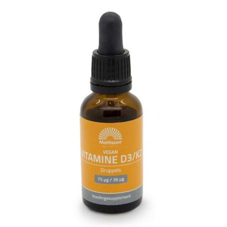 Vitamine D3/K 75mcg/36mcg vegan druppels