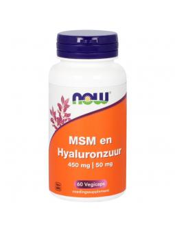 NOW MSM 450 mg en Hyaluronzuur 50 mg