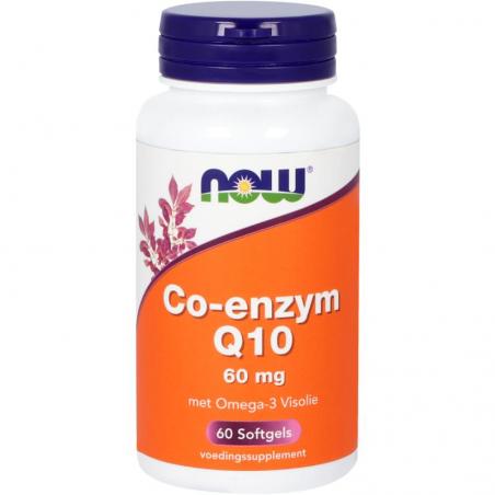NOW Co-enzym Q10 60 mg met omega-3 visolie