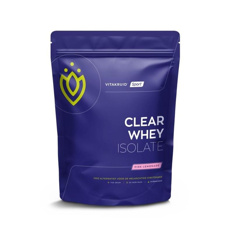 Vitakruid clear whey isolate-pink lemonade blauw & wit 750 gr