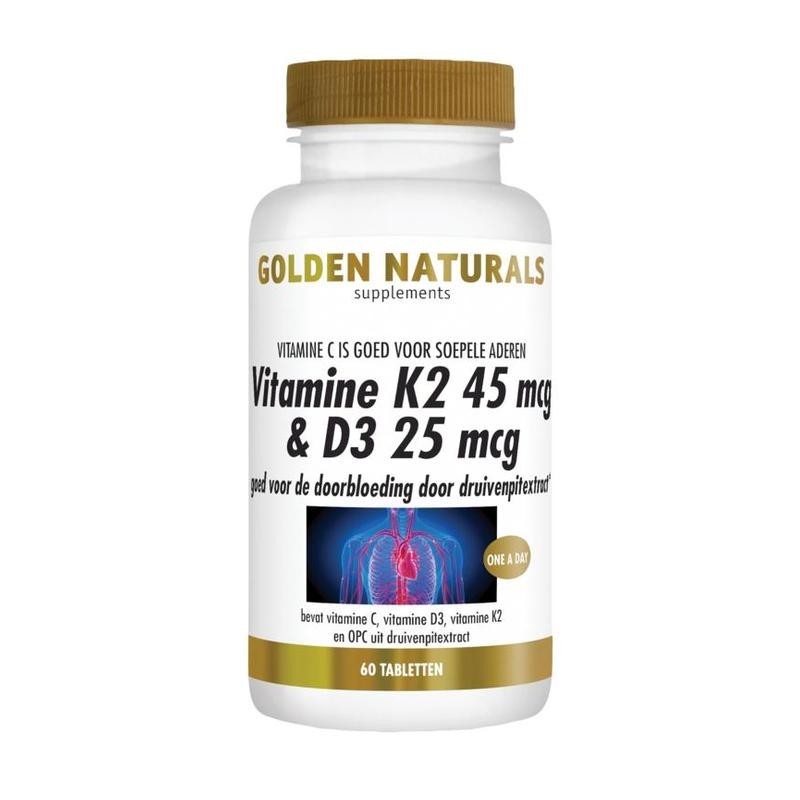 Golden Naturals Vitamine K2 45mcg & D3 25mcg