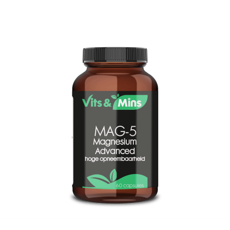 Vits & Mins MAG-5 Advanced – 5 magnesiumvormen | vitsenmins.nl