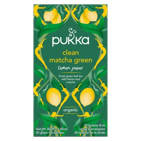 Pukka Clean Matcha Green Bio – Verfrissende groene thee met matcha | vitsenmins.nl