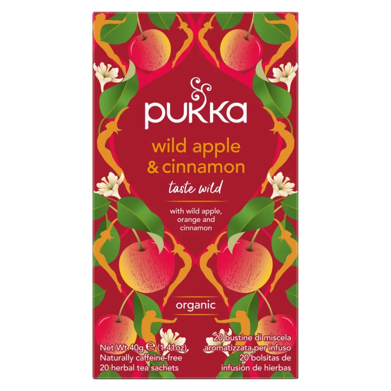 Pukka Wild Apple & Cinnamon Bio – Warme fruitige kruideninfusie | vitsenmins.nl