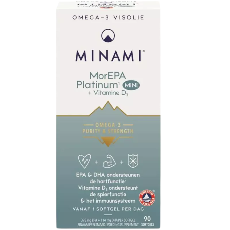 Minami® MorEPA Platinum Mini – omega 3 met vitamine D3 | vitsenmins.nl