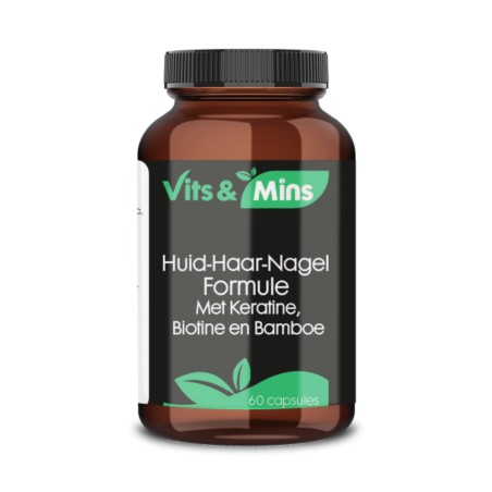 Huid Haar Nagel Formule – Met Keratine, Biotine & Bamboe | Vits & Mins