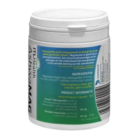 AshwaMAG ITL Health - Ashwagandha + Magnesium bisglycinaat | vitsenmins.nl