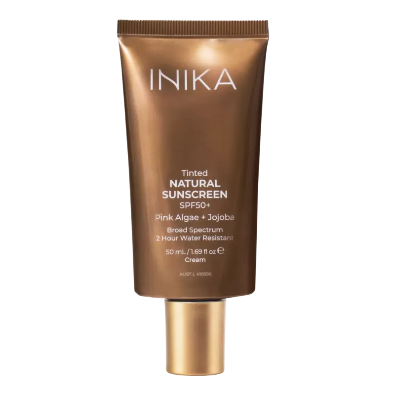 INIKA Organic Tinted Natural Sunscreen SPF50+ – Minerale zonbescherming met glow | vitsenmins.nl