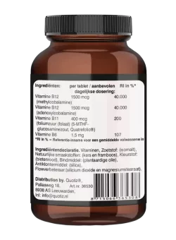 Vitamine B12 3000 mcg en Folaat – Hoge dosering, snel opneembaar | vitsenmins.nl