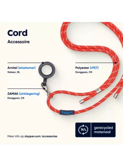 Dopper Cord Silver Red | Verstelbaar Koord | Vits & Mins