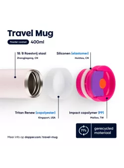 Dopper Travel Mug 400 ml Berry Pink | Thermosbeker | Vits & Mins