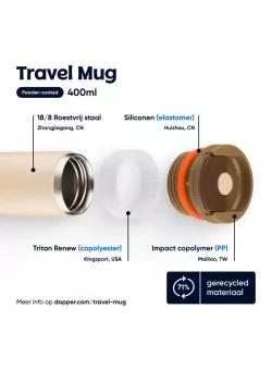 Dopper Travel Mug 400 ml Earthy Brown | Thermosbeker | Vits & Mins