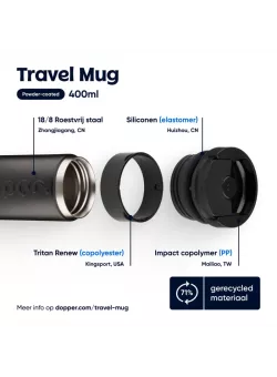 Dopper Travel Mug 300 ml Blazing Black | Thermosbeker | Vits & Mins