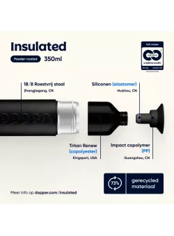 Dopper Insulated 350 ml Blazing Black | Thermosfles | Vits & Mins