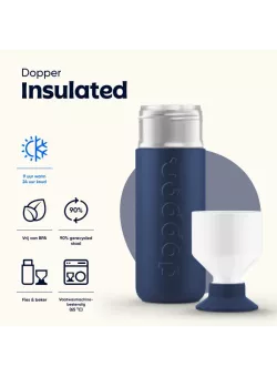 Dopper Insulated 1L Breaker Blue | Thermosfles 1 Liter | Vits & Mins