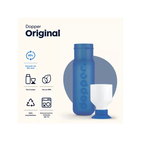 Dopper Original 450 ml Pacific Blue | Herbruikbare Waterfles | Vits & Mins