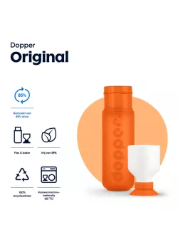 Dopper Original 450 ml Outright Orange | Herbruikbare Waterfles | Vits & Mins