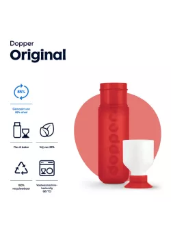 Dopper Original 450 ml Simply Red | Herbruikbare Waterfles | Vits & Mins