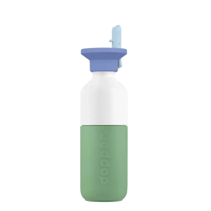 Dopper Steel 350 ml Fresh Green x Flip Straw | Waterfles