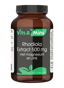 Rhodiola Extract 500 mg met magnesium en zink kopen | Vits & Mins