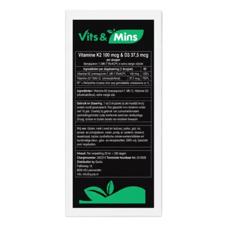 Vitamine K2 D3 Druppels kopen | Vits & Mins