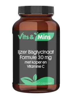 IJzer Bisglycinaat 30 mg kopen | Vits & Mins