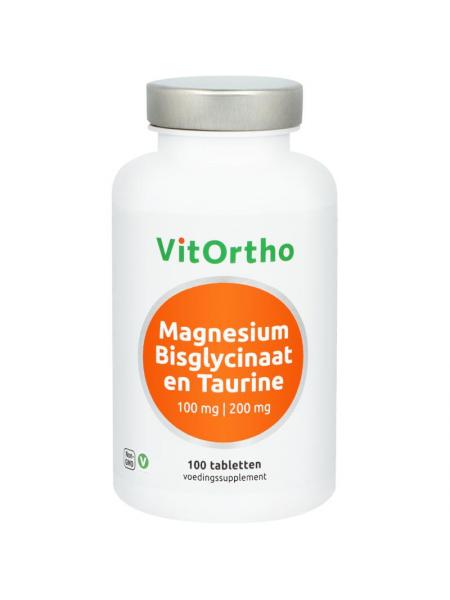 Vitortho Magnesium bisglycinaat 100 mg en taurine 200 mg