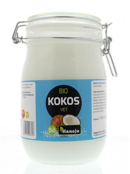 Hanoju Kokosolie geurloos beugelglas bio