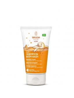 Weleda Kids 2-in-1 shampoo & bodywash blije sinaasappel