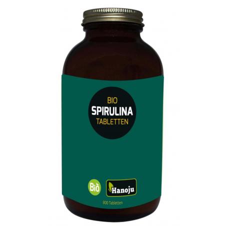 Hanoju Spirulina 400mg glas flacon bio