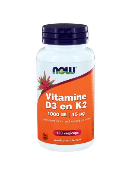 NOW Vitamine D3 1000IE & Vitamine K2
