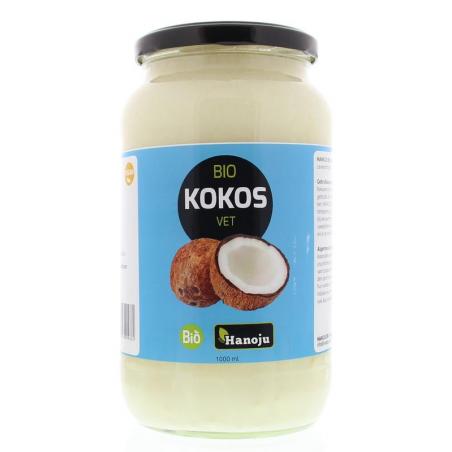 Hanoju Kokosolie geurloos glasfles bio