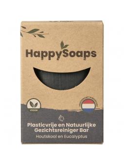 Happysoaps Gezichtreiniger bar houtskool en eucalyptus