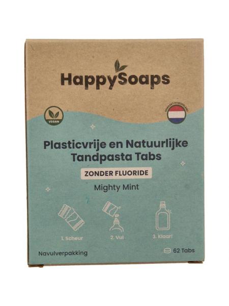 Happysoaps Tandpasta tabs zonder fluoride navulverpakking