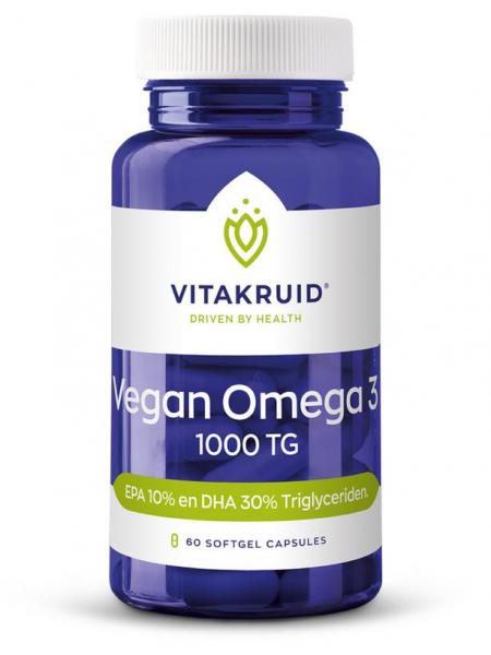 Vitakruid Vegan omega 3 1000 triglyceriden 300 DHA 100 EPA