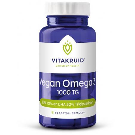 Vitakruid Vegan omega 3 1000 triglyceriden 300 DHA 100 EPA