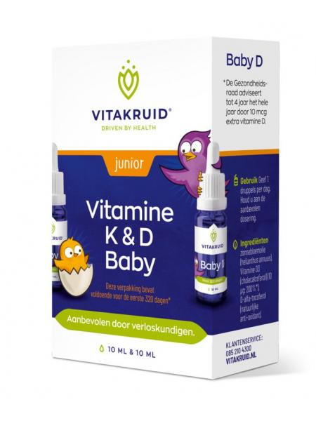 Vitakruid Vitamine K & D baby druppels 10ml