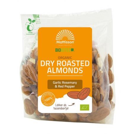 Organic roasted almonds gar; rosemary red pepp bio